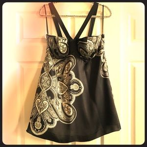 White House Black Market Silk Halter Flowing Top